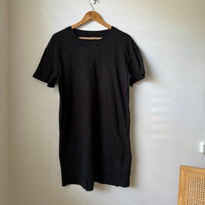 MADEWELL Tina T-Shirt Dress Mini Short Sleeve Crewneck Solid Black New